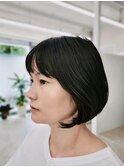 レディース前下がりショートボブスタイル艶髪