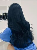 透明感/ダークブルー/ロングレイヤー/エクステ