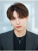 フェザーパーマセンターパートニュアンスパーマ韓国マッシュ黒髪