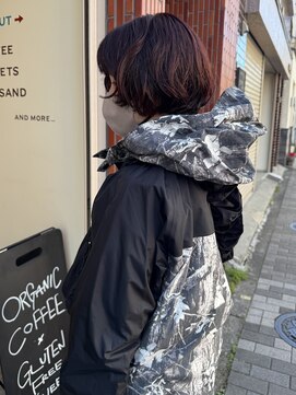 ヒントステーション(HINTSTATION) 〈浅草 半個室〉レッドブラウン×ミニボブパーマ