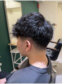 MEN’S HAIR/波巻きツイストスパイラル/リバースセンターパート