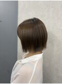 ブラウンカラー顎ラインボブ