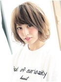 小顔 ひし形 ノーブルショートボブ