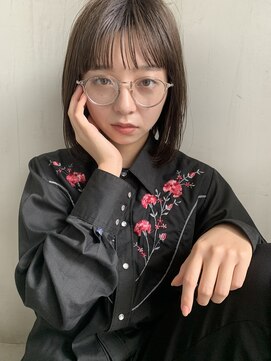 フィルムス 銀座(FILMS) レイヤーカット/デザインカラー/ウェットヘア/オリーブベージュ