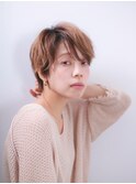 前髪ローライトショートヘア☆モーヴカラー