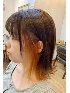 ギフト ヘアー サロン(gift hair salon) 外ハネボブ×インナーオレンジ