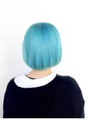 ブリーチカラー/ハイトーンカラー/ボブ/水色/ハワイアンブルー