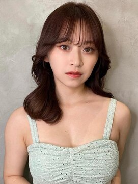 グロー 大宮(GLROW) ブリーチなしチョコレート色×前髪/顔周り×韓国ロング[大宮]