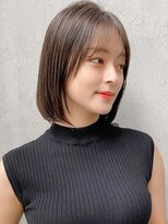 前髪 アンブレラカラー こなれミディ イメチェン ウェーブパーマ
