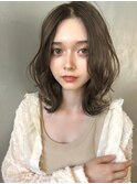 【PARK】オリーブベージュ×ミディアムレイヤー
