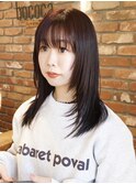 【macana指名】暖色 ワインレッド レイヤーカット