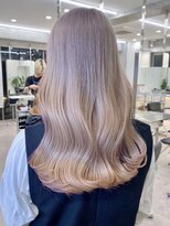 サンクマーケット 渋谷(cinq MARKET) ミルクティーベージュグレージュミディアムレイヤー韓国風巻き