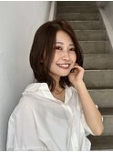 レイヤー/セミロングボブ髪質改善縮毛矯正白髪ぼかしショート