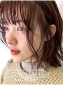 ミディアムレイヤーカット◎チョコレートブラウン◎くびれボブ◎