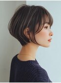 ピンクベージュ/アンブレラカラー/クールショート/前髪/大口子安