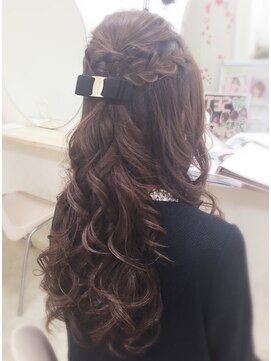 ヘアーセットサロン ピンキー(Hairset Salon Pinky) Pinky*編み込み巻き髪ダウン