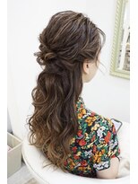ヘアアンドメイクジップ恵比寿 (Hair＆Make ZIP)&nbsp;ウェーブハーフアップ　ヘアセット
