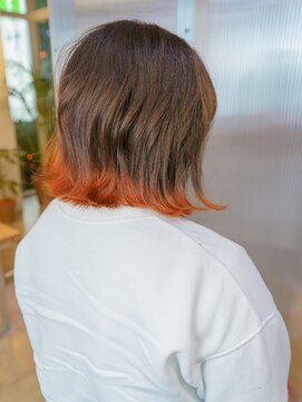 フィッツコア(FITS CORE) ボブ　裾カラー　オレンジ