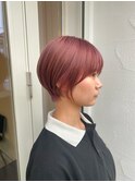ピンクベージュショート