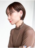 カーキベージュ前髪イメチェンニュアンスカラー_ba480761