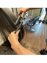 全体を軽くアイロンで熱処理