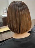 バレイヤージュグラデーションカラーナチュラルボブ