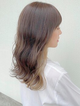 リルーム(Re:room)の写真/ブリーチなしでも透明感のある仕上がりが人気のイルミナカラーは当店でも人気No.1★ダメージレスで透け感◎