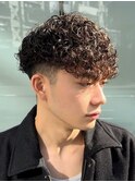 大分メンズツーブロック刈り上げ高めマッシュスペインカール
