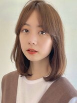 ステアケース 武蔵小杉店(stair:case) ココアベージュ内巻きミディアム大人かわいいセンターパート