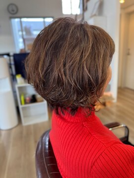 オリーブグレーショートボブパーマ11.29