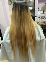 ヨシユキコンディショニング 縮毛矯正+髪質改善+ダブルカラー(ブルーアッシュ)