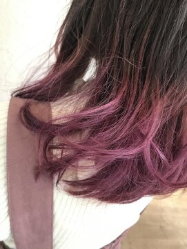 ピンクバイオレットグラデーションカラー L 髪切美匠 青とそらのヘアカタログ ホットペッパービューティー
