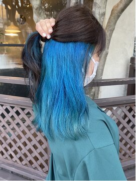 アヴァンス 北花田店(AVANCE) 【#シアンブルー】×インナーカラースタイル