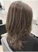 ★デザインカラー/レイヤーカット/ウェットヘアオリーブベージュ
