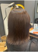 切りっぱなしボブ×縮毛矯正