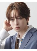 韓国ヘアカルマパーマカルマバングセンターパート黒髪ウルフ