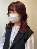 ツキ 横浜店(tuki)&nbsp;インナーカラーイヤリングカラーハイライトローライトブリーチ