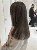 ハイライトカラーグレージュベージュケアブリーチダブルカラー
