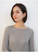 20代30代40代前下がりストレートボブ小顔補正立体カット