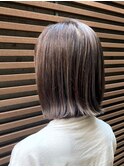 大人女子ハイライト立体感外国人風透明感グレーアッシュ外ハネ夏