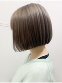 ショートカットくびれショート前下がりボブベージュカラー40代★