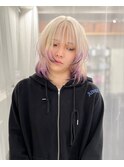 ホワイト/ブロンド/ラベンダー/ブリーチ/カラー/レイヤーカット