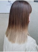 グラデーションカラー×裾カラー×ホワイトベージュ×ゴールド