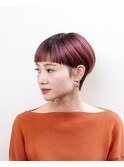 オレンジベージュ#ショート#ケアブリーチ#ダブルカラー#豊橋