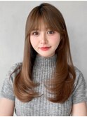 ナチュラルカール20代30代40代◎サイドバングうる艶髪愛され