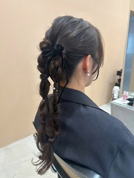 ツイン編みおろし/お呼ばれヘア/宇都宮/インターパーク