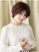 小顔ショート/小顔カット/モカブラウン/チョコレートブラウンe