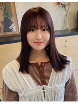 ココロヘアー 住吉店(Cocolo hair)&nbsp;ピンクブラウン×シースルーバング×PRトリートメント