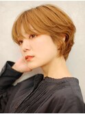 大人女性人気☆柔らかカールのテラコッタマッシュショート