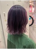 ワンレンボブ前下がりショート内巻きワンカール鎖骨ミディアム